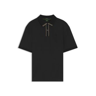 BOSS Striped-trim polo shirt in interlock cotton