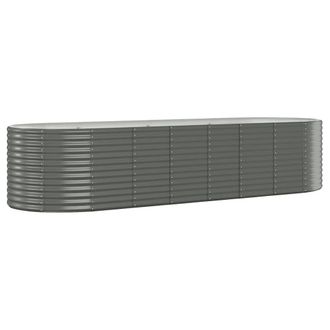 vidaXL Jardinera Arriate Acero Galvanizado Gris 322x100x68 Cm Vidaxl