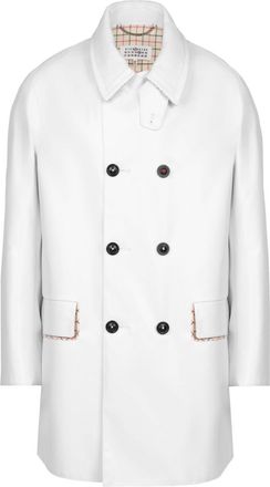 Maison Margiela double-breasted coat - men - PVC - 54 - White