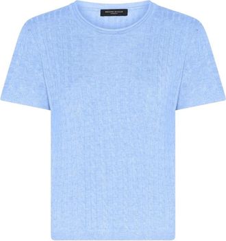 Bruuns Bazaar Anemone BBGlenda Knit - Dames - T-shirts - Blauw - XL - Denim - Tops