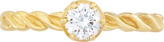 Dower & Hall 14k Twist Narrative Ring with 0.33ct Diamond