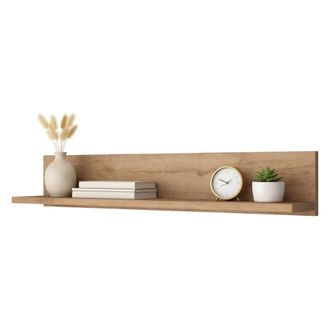 Dmora Estante Crudo, Un Anaquel, Tono Color Estructura Natural, 90x15x15h Cm Marr&oacute;n Natural