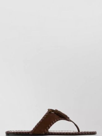 Prada suede tassel thong sandals