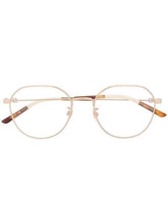 Gucci GG0684O soft-round glasses - women - Metal (Other)/Acetate - 51 - Gold