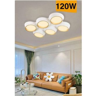 Trade Shop Trade Shop Traesio - Trade Shop - Plafoniera A Led 120 W Soffitto 6 Cerchi Irregolari Luce 4000k 6500k 3000k C51-b