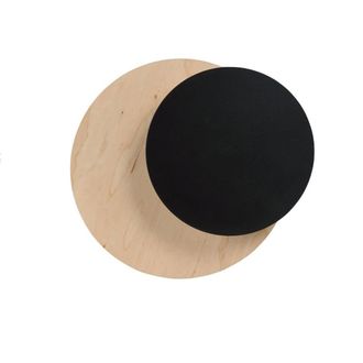 Wonderlamp Aplique de pared n&oacute;rdico con 2 piezas circulares negro y madera
