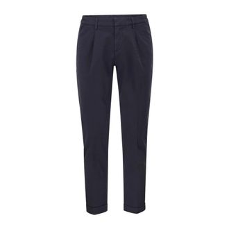 Fay Pantalones de Corte Entallado en Gabardina El&aacute;stica - Trousers - Hombre - Azul - W32
