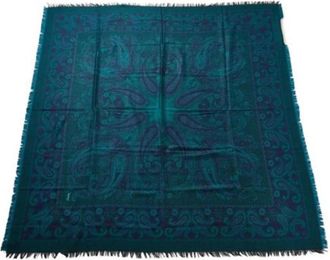 Saint Laurent Pre-owned Scarves, female, Green, Size: ONE SIZE Pre-owned Wool scarves