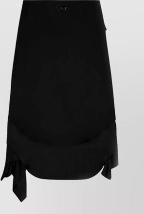 Diesel asymmetric wrap midi skirt tie detail