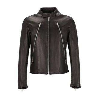 Maison Margiela Heren, Jassen, Zwart, Maat: L Leer