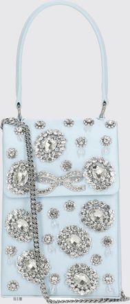 Self Portrait Borsa in raso con strass applicati