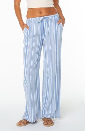 Roxy Ilya Stripe Straight Leg Pants in Cornflower at Nordstrom, Size X-Small