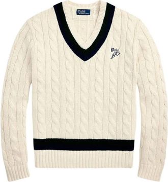 Polo Ralph Lauren Cable-Knit Embroidered Cricket Sweater, Size X-Large