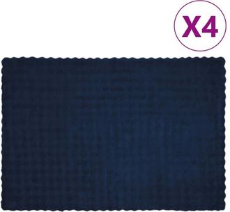 vidaXL Faux Rabbit Fur Blanket 4 pcs Marine Blue 150 x 220 cm vidaXL