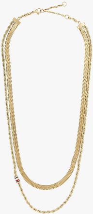 Tommy Hilfiger Womens Double Layer Necklace - Yellow