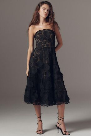 Dress The Population Kailyn Strapless Fit & Flare Midi Dress