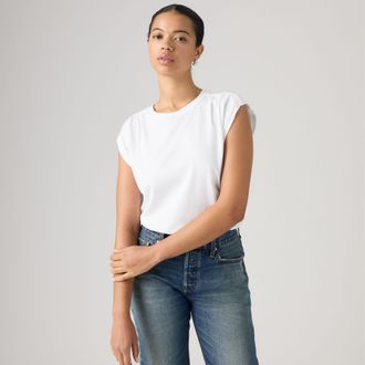 Levi's Pleated Muscle Tank Top - Womens - XS - White