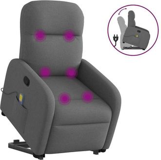 vidaXL Vidaxl - Silla De Masaje Reclinable De Pie De Tela Gris Oscuro