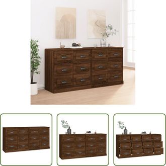 vidaXL Credenze marrone - Credenze 2 pz Rovere Marrone in Legno Multistrato