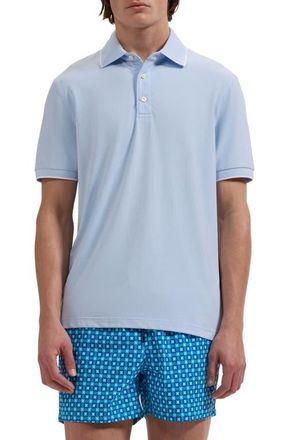 Bugatchi Performance Tipped Polo in Vista Blue at Nordstrom, Size Xxx-Large