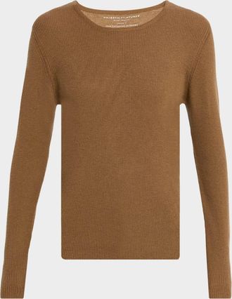 Majestic Filatures Cashmere Rib Knit Crewneck Sweater