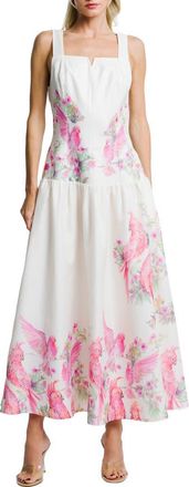 Ciebon Marsella Print Square Neck Maxi Sundress in Cream Multi at Nordstrom, Size X-Small