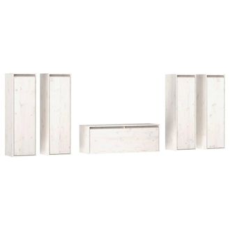 Berkfield Home TV Cabinets 5 pcs White Solid Wood Pine
