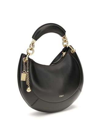 Chlo&eacute; Womens Marcie Shoulder Bag Black Calf Leather Bos Taurus