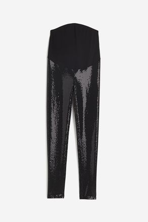 H&M MAMA Leggings mit Pailletten - Schwarz