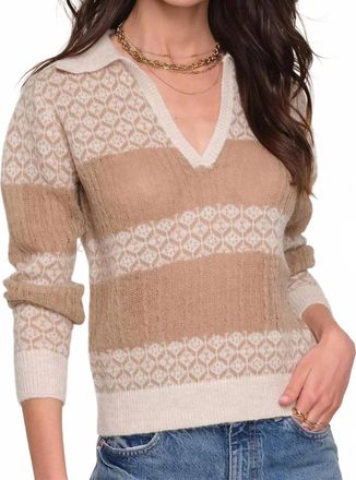 Heartloom Bellotte Collared Sweater In Beige