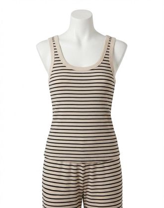 Z Supply Luxe Stripe Tank In Crystal