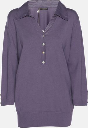 Marina Rinaldi Purple Knit Full Sleeve T-Shirt