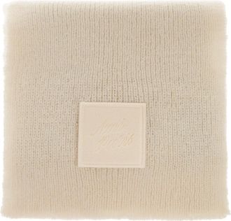 Ami Accessoires, unisex, Beige, ONE Size, Wol, Sjaal met opgenaaid logo