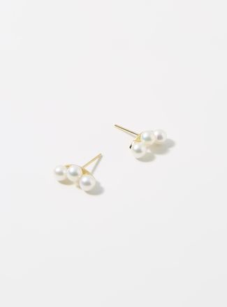 Poppy Finch Womens Tripe pearl earrings
