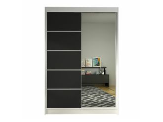 Mirjan24 Mobilier1 - Armario Closico 149, Blanco + Negro, 200x120x58cm, Puertas De Armario: Correderas, N&uacute;mero De Estantes: 0