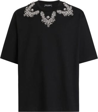 Dolce & Gabbana T-shirt girocollo con decorazione - Nero