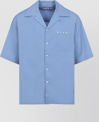 Marni cotton boxy-fit cuban-collar short-sleeve shirt