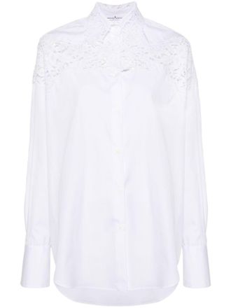 Ermanno Scervino Camicia con inserti in pizzo - Bianco