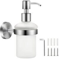 OEM Dispensador De Jab&oacute;n Mural Houhence De Cristal Esmerilado, 200 Ml, Acero Inoxidable, Para Gel De Ducha Y Jab&oacute;n L&iacute;quido, Botella Transparente - Crezuo