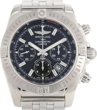 Breitling Vintage, unisex, Zwart, ONE Size, Pre-owned Chronomat JSP Roestvrij staal Automatisch