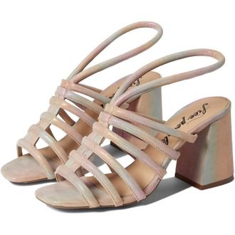 Free People Womens Free People Colette Cinched Heel M Rainbow Metallic Sandal KHD325