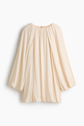 H&M Viskosebluse in Loose Fit - Hellbeige