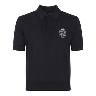 Dolce & Gabbana Polo Shirts, male, Blue, Size: M Cotton Polo Shirt
