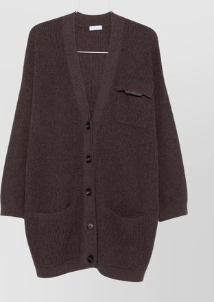 Brunello Cucinelli v-necked cashmere cardigan belted waist