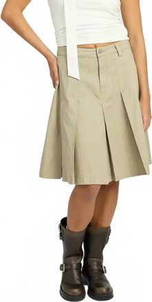 Emory Park Knee Length Pleated Skirt In Stone