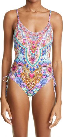 Camilla Scoop Neck Lace Up Side One Piece In Lucky Charms