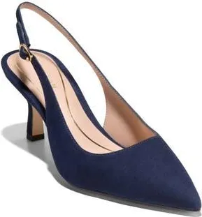 Cole Haan Hansell Slingback Pointed Toe Pump in Ch Midnight Moon Suede at Nordstrom Rack, Size 6.5