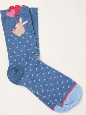 Fat Face FatFace Navy Bunny Socks