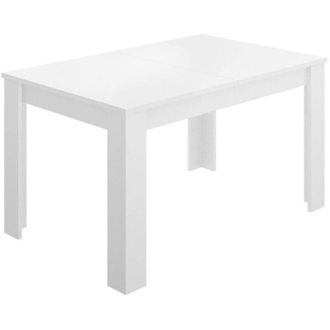Dmora Mesa extensible Dilici, Consola extensible para comedor, Mesa de cocina abrible con extensión, 140/190x90h78 cm, Blanco brillante - Dmora