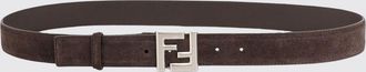 Fendi Cintura in pelle di vitello scamosciata con fibbia monogram FF